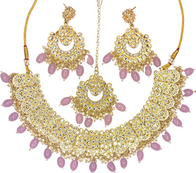 Zarmar fashion Stone, Crystal Gold-plated Green Jewellery Set(Pack of 1)