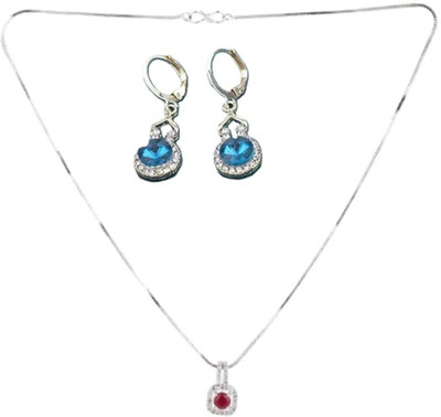 SRK Fashions Alloy Maroon, Blue Jewellery Set(Pack of 1)
