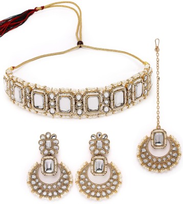 Sukkhi Alloy Gold-plated White Jewellery Set(Pack of 4)