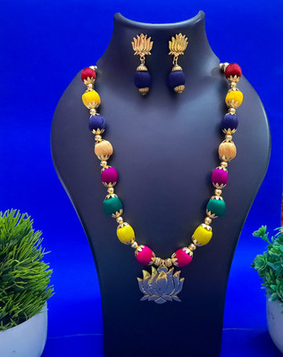 ssj Oxidised Silver Multicolor Jewellery Set(Pack of 1)