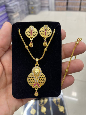 dearknot Alloy Gold-plated Gold Jewellery Set(Pack of 1)