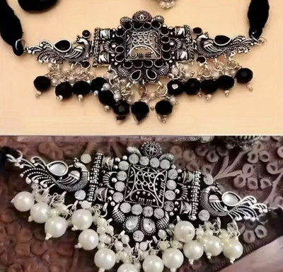 Luckshay creations Alloy Black, White Jewellery Set(Pack of 2)