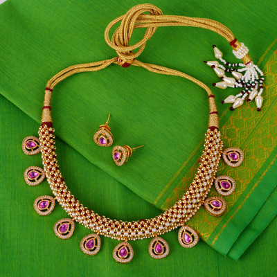 Saloni Fashion Jewellery Brass Gold-plated Multicolor Jewellery Set(Pack of 3)