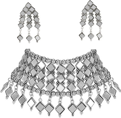 AD Fashion Store Brass Silver Jewellery Set(Pack of 1)