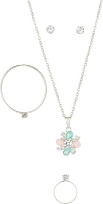 HIMOR Alloy Silver Silver Jewellery Set(Pack of 4)