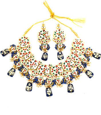 Shaili Craft Alloy Gold-plated Blue, Gold Jewellery Set(Pack of 1)
