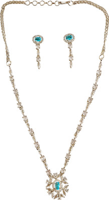 Moonron Brass Rhodium Multicolor Jewellery Set(Pack of 1)