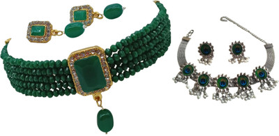 JMBW INTERNATIONAL Alloy Green, Silver, Blue, Green Jewellery Set(Pack of 2)
