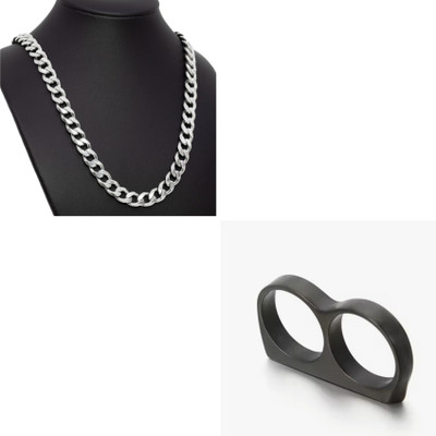 MAATRCHAAYA Stainless Steel Sterling Silver, Titanium Black, Silver Jewellery Set(Pack of 2)