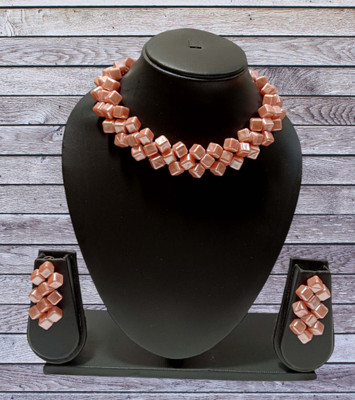 UTTARAI Alloy Gold-plated Pink Jewellery Set(Pack of 1)