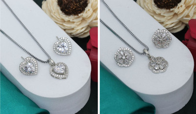 SJ gujju store Alloy Silver Jewellery Set(Pack of 2)