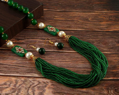 Weldecor Mother of Pearl Green Jewellery Set(Pack of 1)