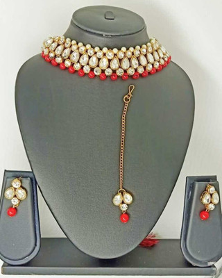 house of common Alloy Gold-plated Red, Silver Jewellery Set(Pack of 1)