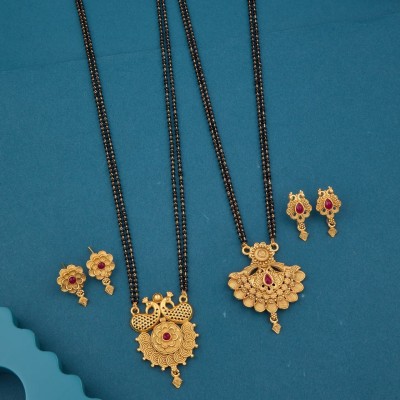 EthnicEmbrace Alloy Gold-plated Gold Jewellery Set(Pack of 6)