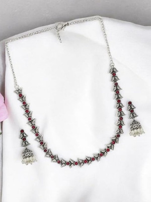 Sangria Alloy Silver Jewellery Set(Pack of 3)