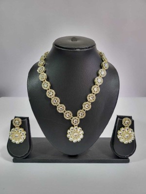 Neha Collection Brass White Jewellery Set(Pack of 1)