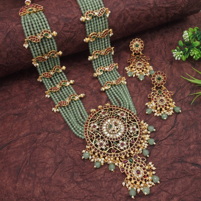 OrnaDzn Zevellery Alloy Gold-plated Multicolor Jewellery Set(Pack of 2)