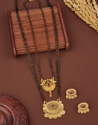 VEMISHTI Alloy Gold-plated Gold, Black Jewellery Set(Pack of 2)