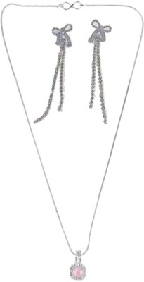 SRK Fashions Alloy Pink, Silver Jewellery Set(Pack of 1)