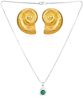 SRK Fashions Alloy Green, Gold Jewellery Set(Pack of 1)