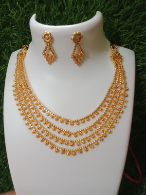 Tanmaniyai Copper Gold-plated Gold Jewellery Set(Pack of 1)