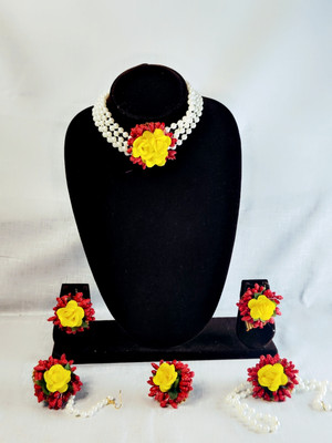 Sanskriti Creations Fabric Yellow Jewellery Set(Pack of 1)