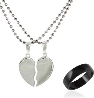 MAATRCHAAYA Alloy, Stainless Steel Sterling Silver, Titanium Silver, Black Jewellery Set(Pack of 2)