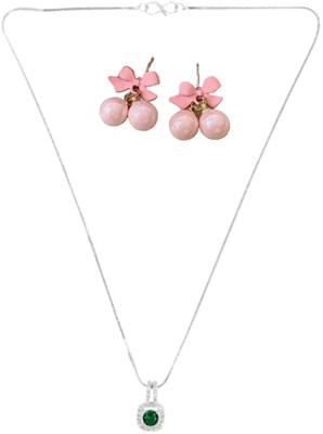 SKG Fashions Stone Green, Pink Jewellery Set(Pack of 1)