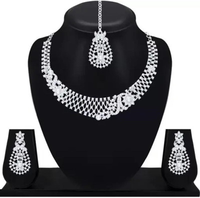 AK JEWEL STORES Alloy Silver Jewellery Set(Pack of 1)