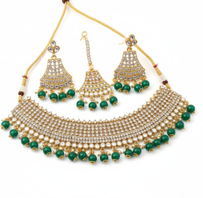 AURORA DAZZLE Metal Green Jewellery Set(Pack of 1)