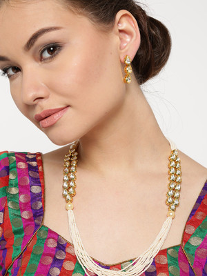 YouBella Alloy Gold-plated Black Jewellery Set(Pack of 3)