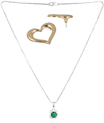 SKG Fashions Stone Green, Gold Jewellery Set(Pack of 1)