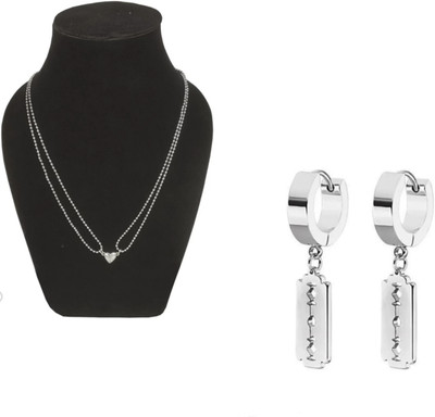 Vipunj Alloy, Stainless Steel Sterling Silver, Silver Silver Jewellery Set(Pack of 2)