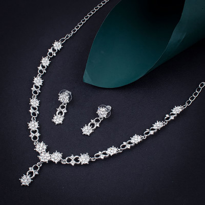 Sukkhi Alloy Rhodium Silver Jewellery Set(Pack of 3)