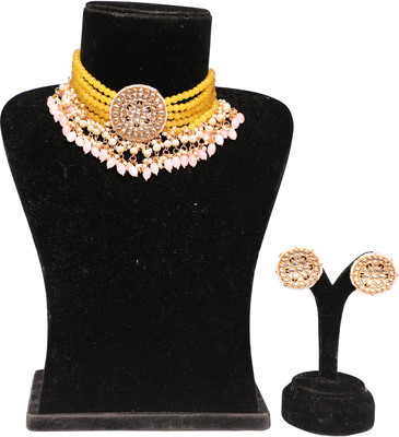 Ethnicking Alloy Gold-plated Multicolor Jewellery Set(Pack of 1)