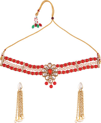 CATALYST Crystal Gold-plated Red, White Jewellery Set(Pack of 1)