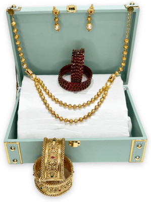 Mogha Jewels Brass Gold-plated Gold Jewellery Set(Pack of 4)