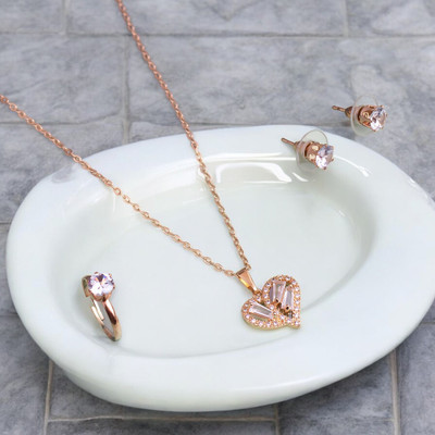 ruby collectiomn Brass Rose Gold Jewellery Set(Pack of 1)