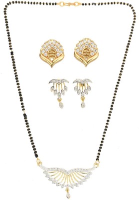 AanyaCentric Brass Gold-plated Gold Jewellery Set(Pack of 5)