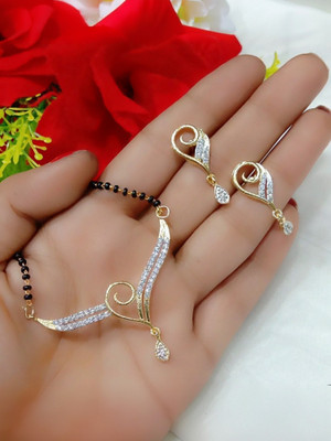 M Creation Alloy Gold-plated Gold, Black Jewellery Set(Pack of 1)