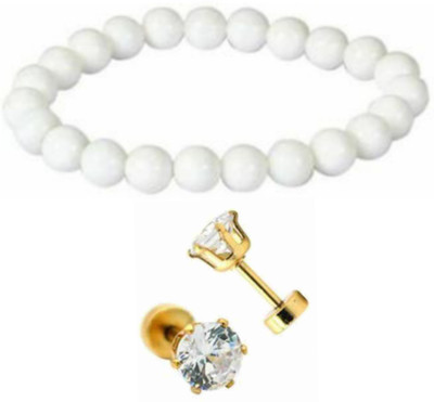 Neerajyoti Crystal, Alloy Gold-plated White, Gold Jewellery Set(Pack of 2)