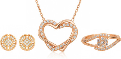 Nilu's Collection Copper Rose Gold Jewellery Set(Pack of 3)