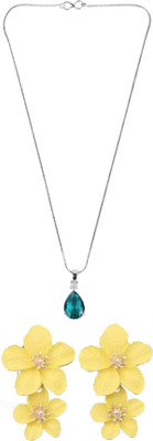 Gauri Fashions Stone Blue, Yellow Jewellery Set(Pack of 1)