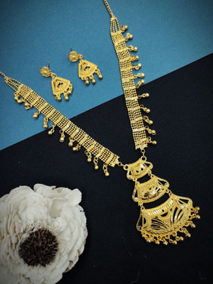 harikrushna enterprise Brass Gold-plated Gold Jewellery Set(Pack of 1)