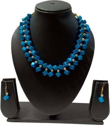 UTTARAI Alloy Gold-plated Blue Jewellery Set(Pack of 1)