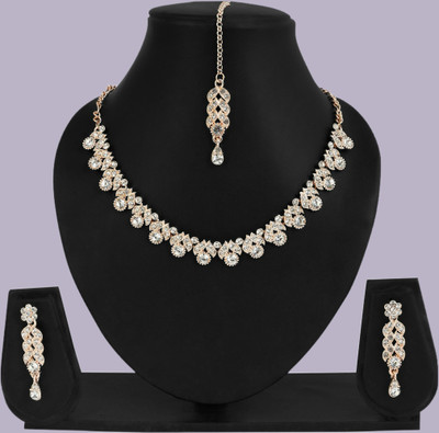 R A Enterprises Alloy Rhodium White Jewellery Set(Pack of 1)