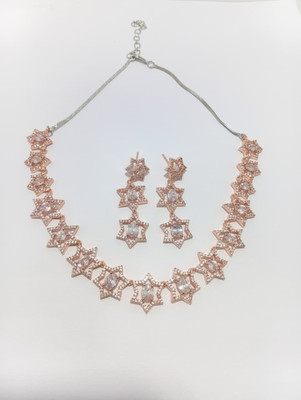 JB Creations Brass Rose Gold Jewellery Set(Pack of 1)