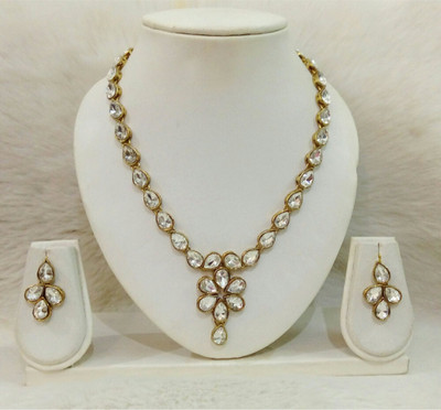 DHIVARA Brass Copper White Jewellery Set(Pack of 1)