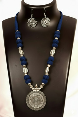 A S enterprize Oxidised Silver Blue Jewellery Set(Pack of 1)