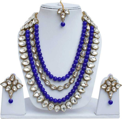 Nivaan Alloy Gold-plated Blue Jewellery Set(Pack of 1)